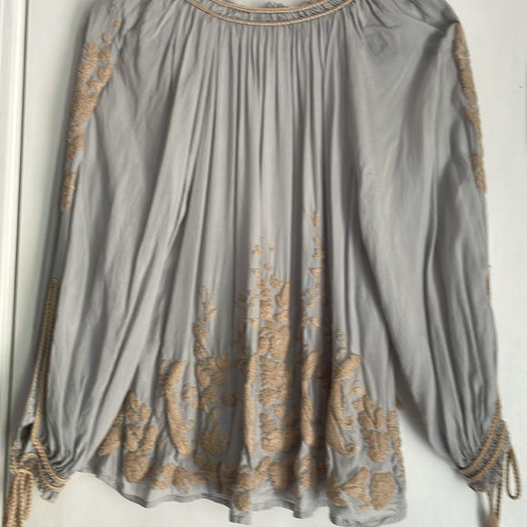 Lucky Brand Boho Embroidered Popover Blouse XS - Picture 6 of 8